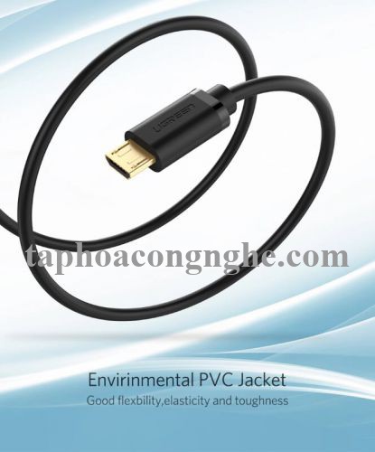 Ugreen 10839 3M màu Đen Cáp sạc truyền dữ liệu USB 2.0 sang MICRO USB lõi đồng US125 30010839